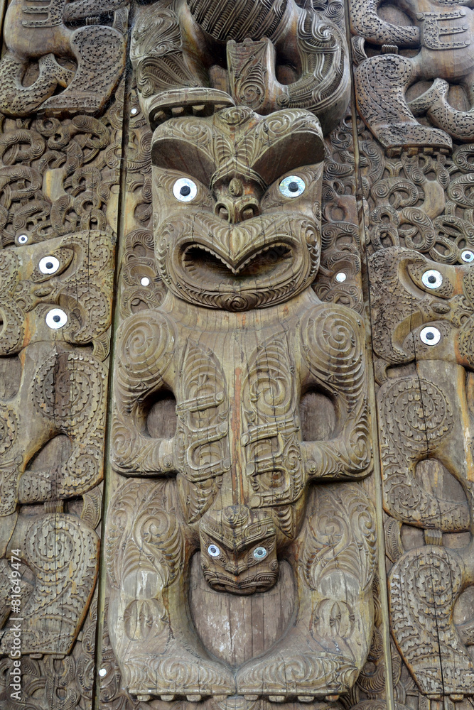 Maori Wooden Carving, NZ