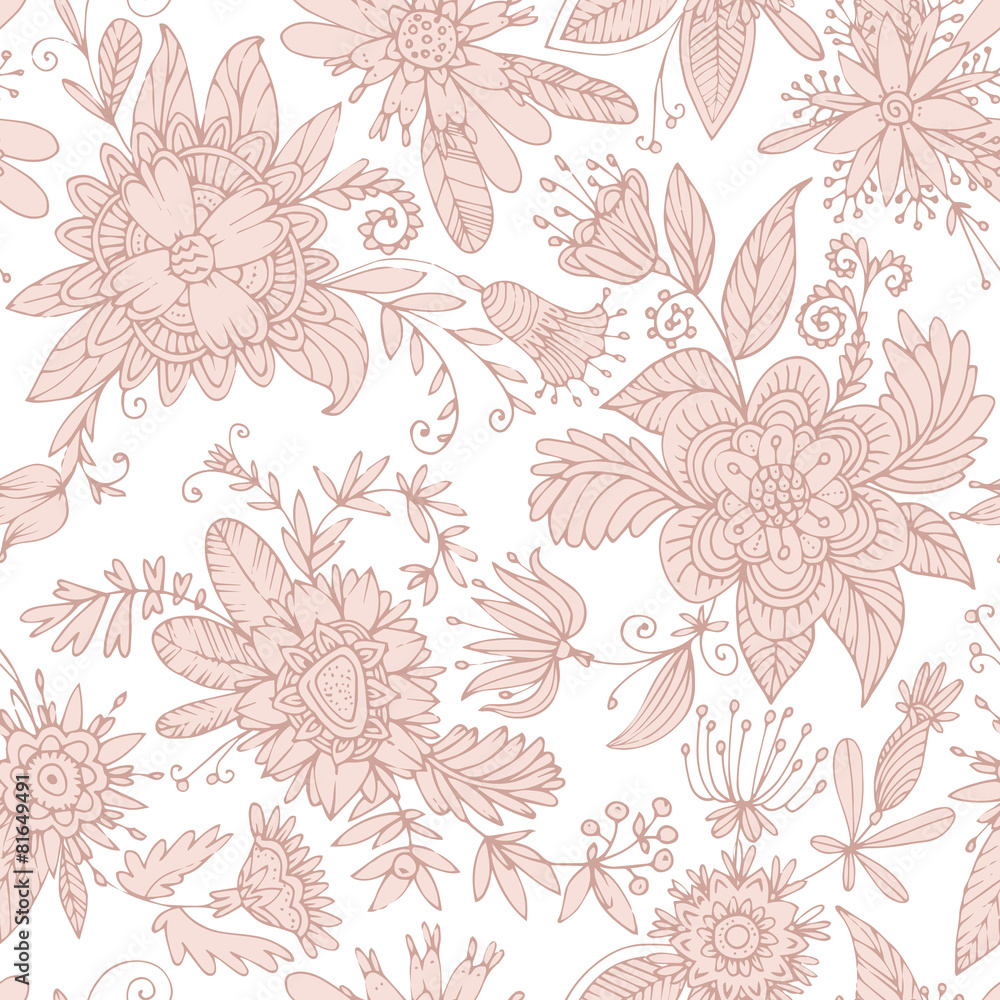 Pale pink seamless flower pattern