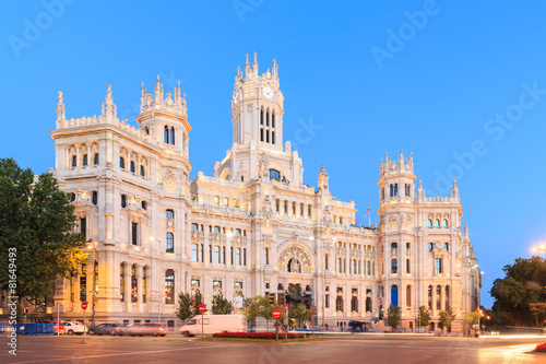 Plaza de Cibeles with the Palacio de Comunicaciones, Madrid © pigprox