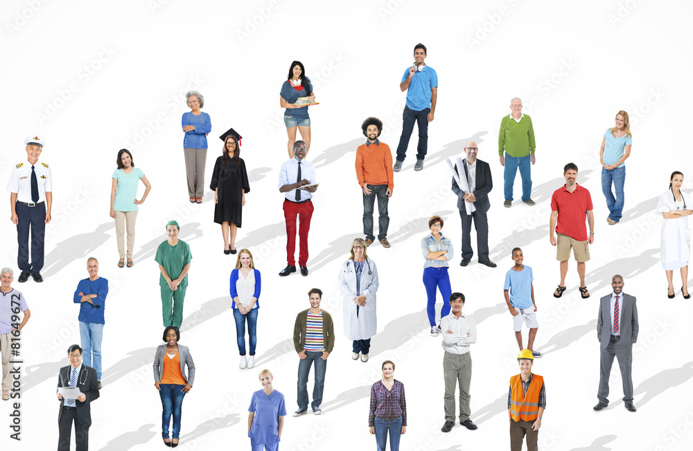 Obraz premium Diverse Large Group People Multiethnic Community Concept
