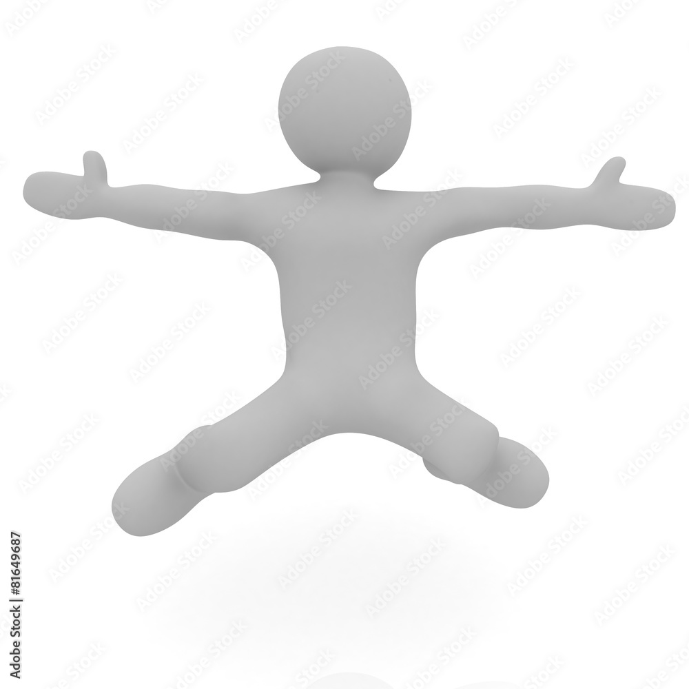 falling 3d man on white background falling 3d man on white background
