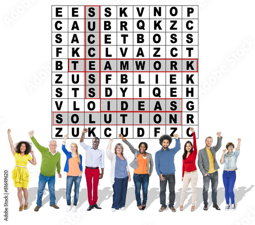 Success Crossword Puzzle Words Achiement Game Concept