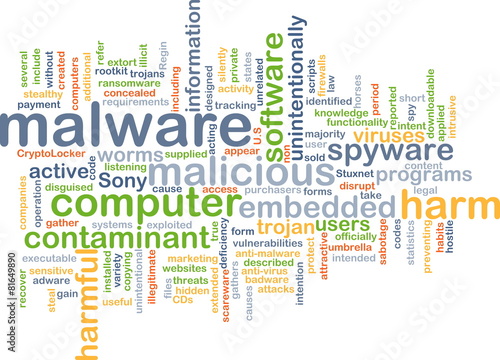 malware wordcloud concept illustration