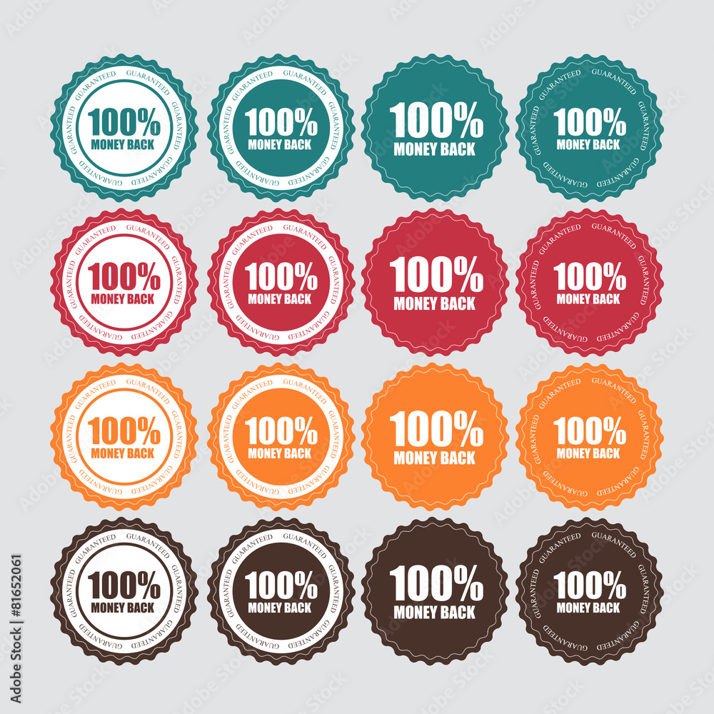 100% Money Back Golden Label Vector Illustration 100% Money Back Golden Label Vector Illustration