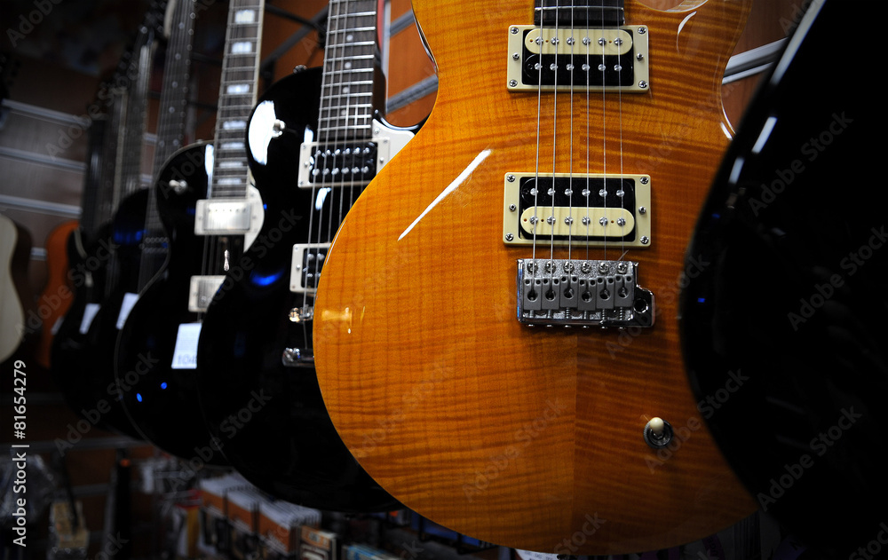 Fototapeta premium guitar in a music store