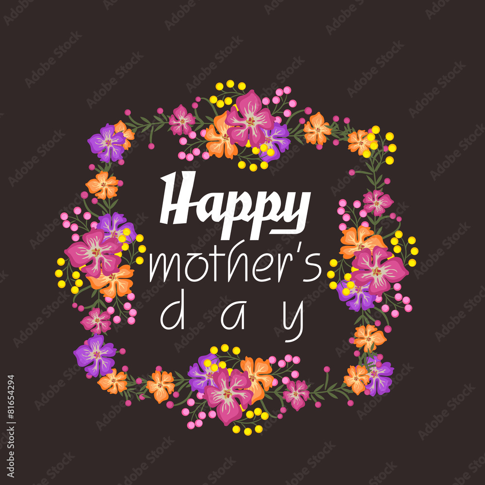 Greeting card design for Happy Mother's Day celebration.