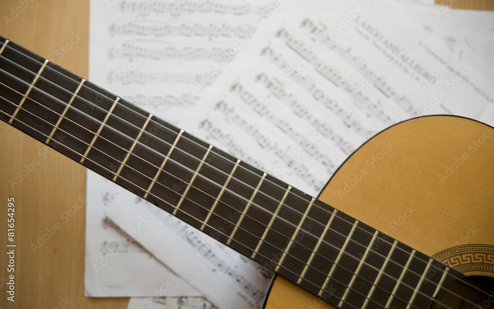 Fototapeta premium guitar in a music store