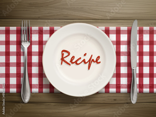 recipe written by ketchup on a plate