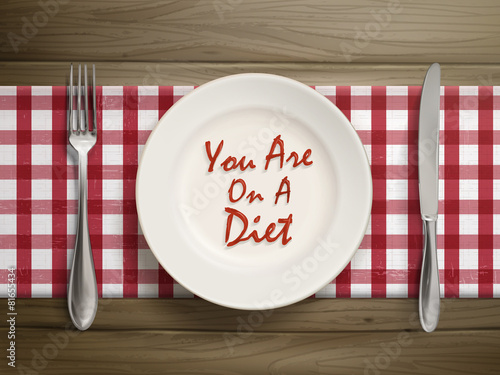 you are on a diet written by ketchup on plate