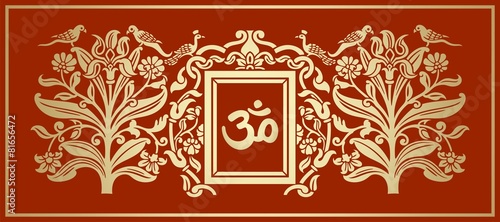 aum syllable, paisley design ,Hinduism, India