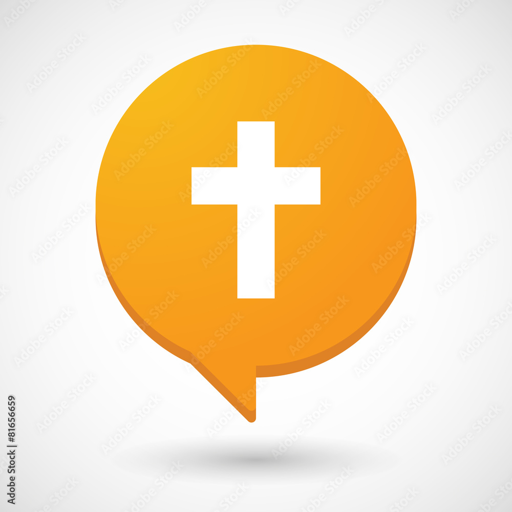 Obraz premium Comic balloon icon with a cross