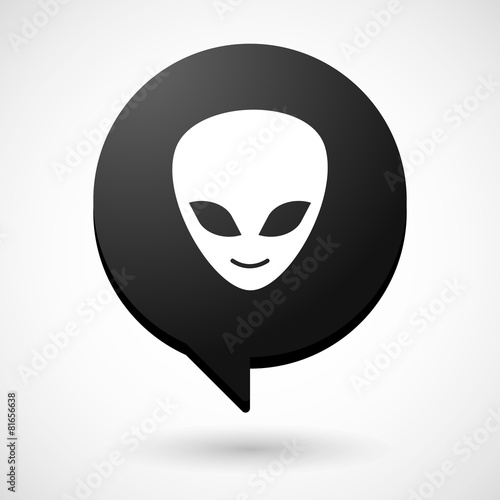 Comic balloon icon with an alien face