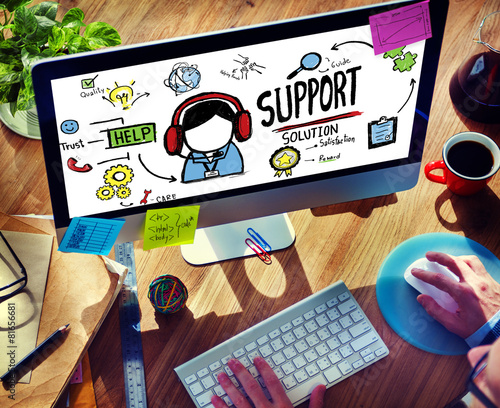 Plakat Support Solution Advice Help Care Satisfaction Quality Concept