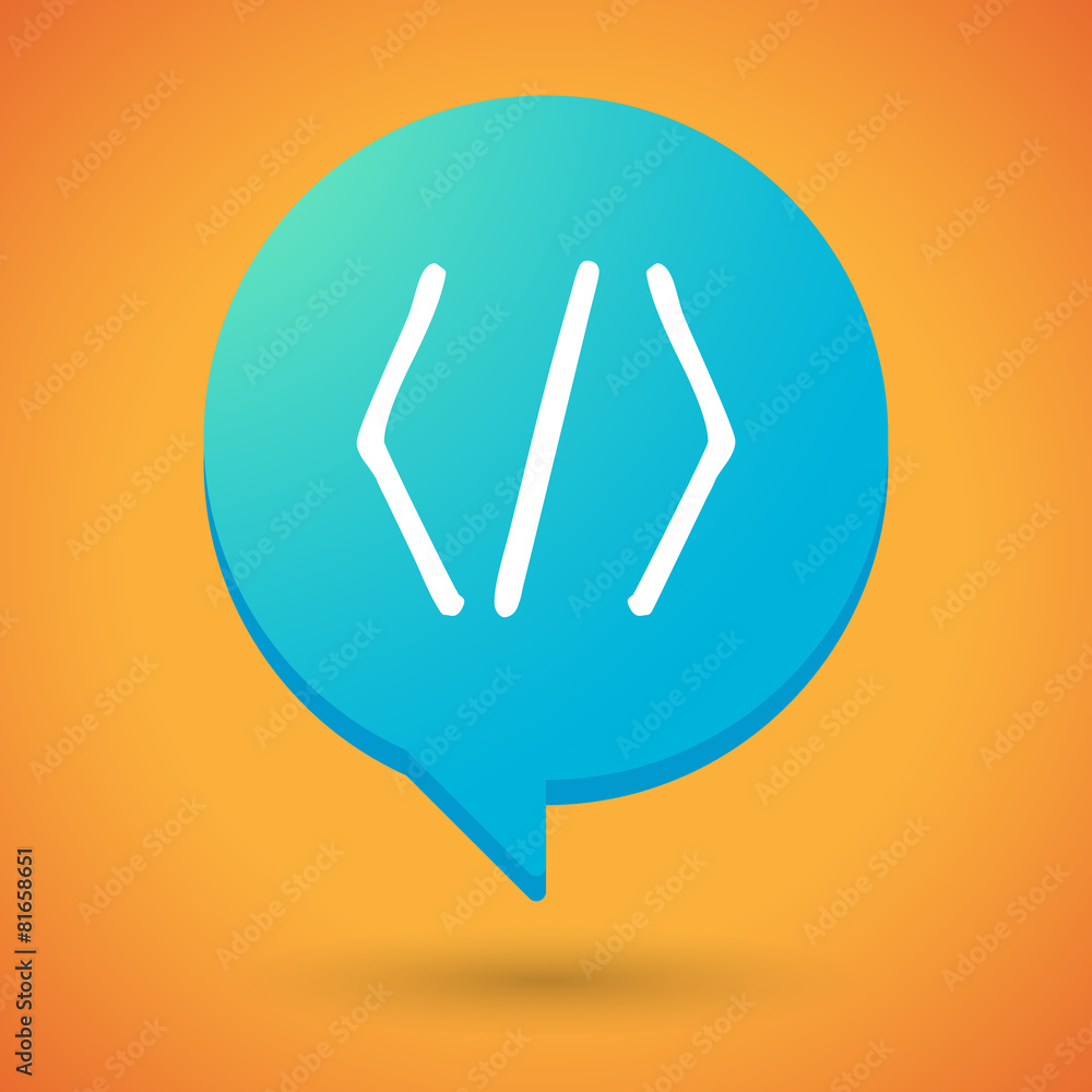 Obraz premium Comic balloon icon with a code sign