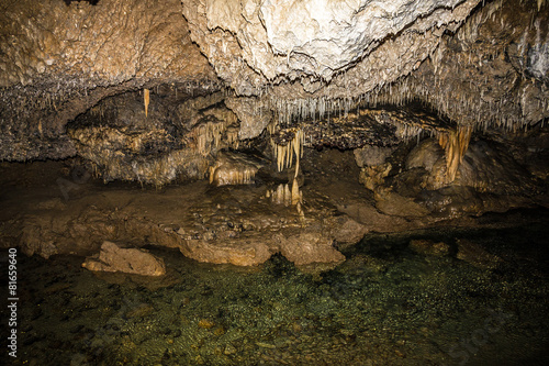Underground lake in stalactite cave Demanovska, Slovakia