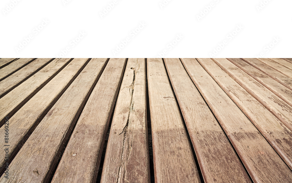 Empty wooden floor isolated on white. Empty wooden floor isolated on white.