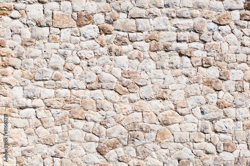 Stone blocks showing beautiful texture in a restored London towe