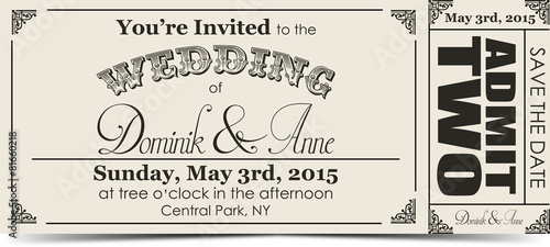Wedding ticket