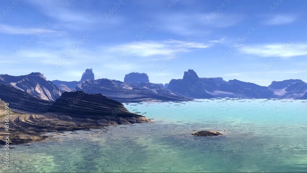 Fantasy alien planet. Rocks and sky Fantasy alien planet. Rocks and sky