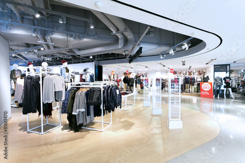 fashion clothes shopfront in shopping mall