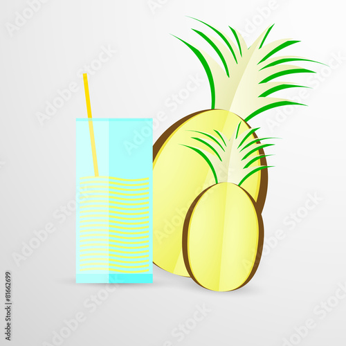 pineapple juice vector illustration isolated on white background