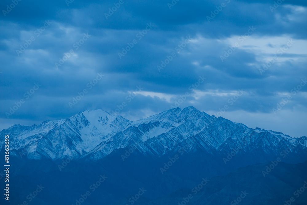 Snow mountain range, Leh Ladakh, India