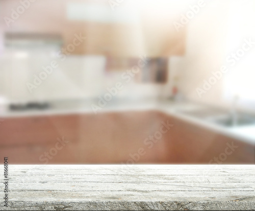 Table Top And Blur Interior Background