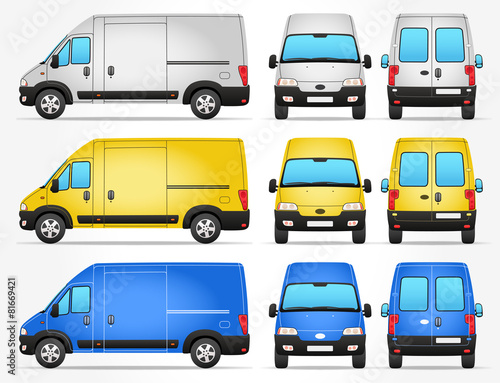 Vector Delivery Van - Side - Front - Rear view