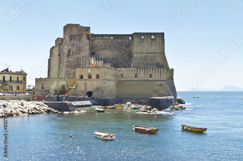 Castel dell'Ovo, a medieval fortress in the bay of Naples, Italy photo