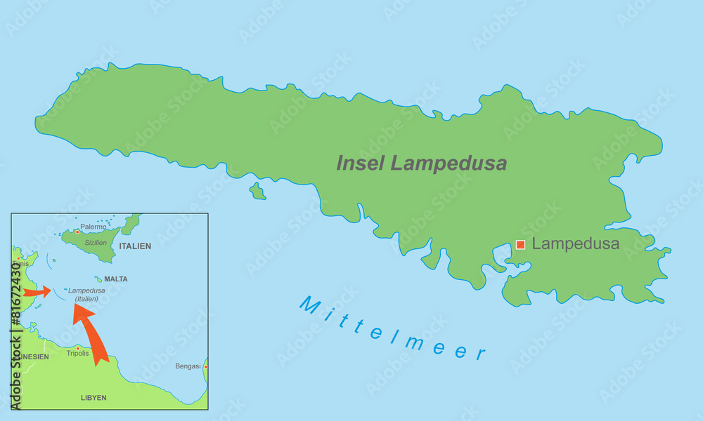 Fototapeta premium Lampedusa na zielono
