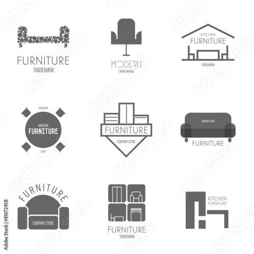 Logo, badge or label inspiration with furniture