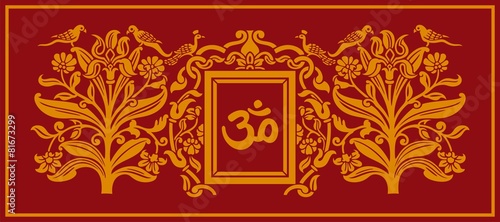aum syllable, paisley design ,Hinduism, India
