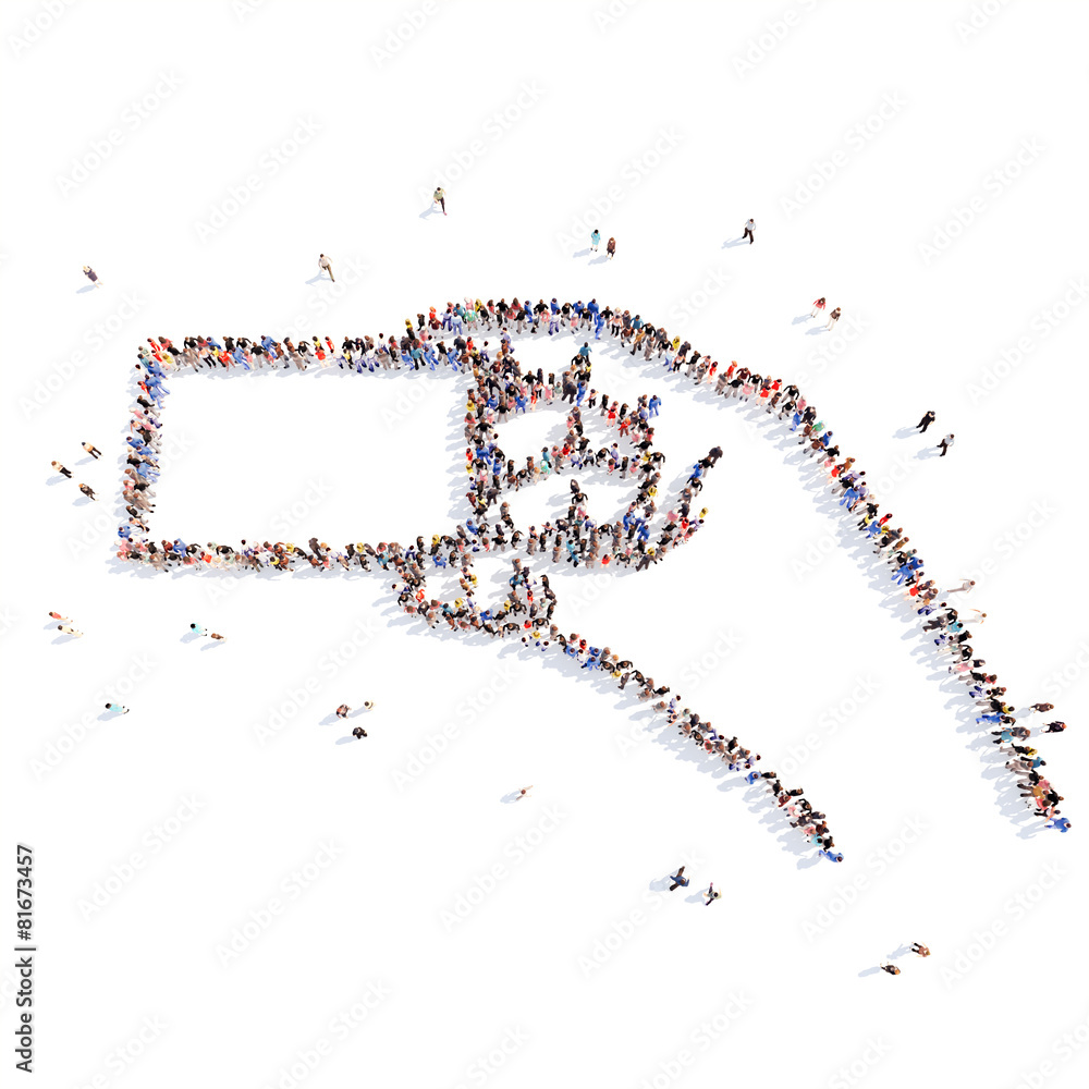 people in the form of a hand with business card. people in the form of a hand with business card.