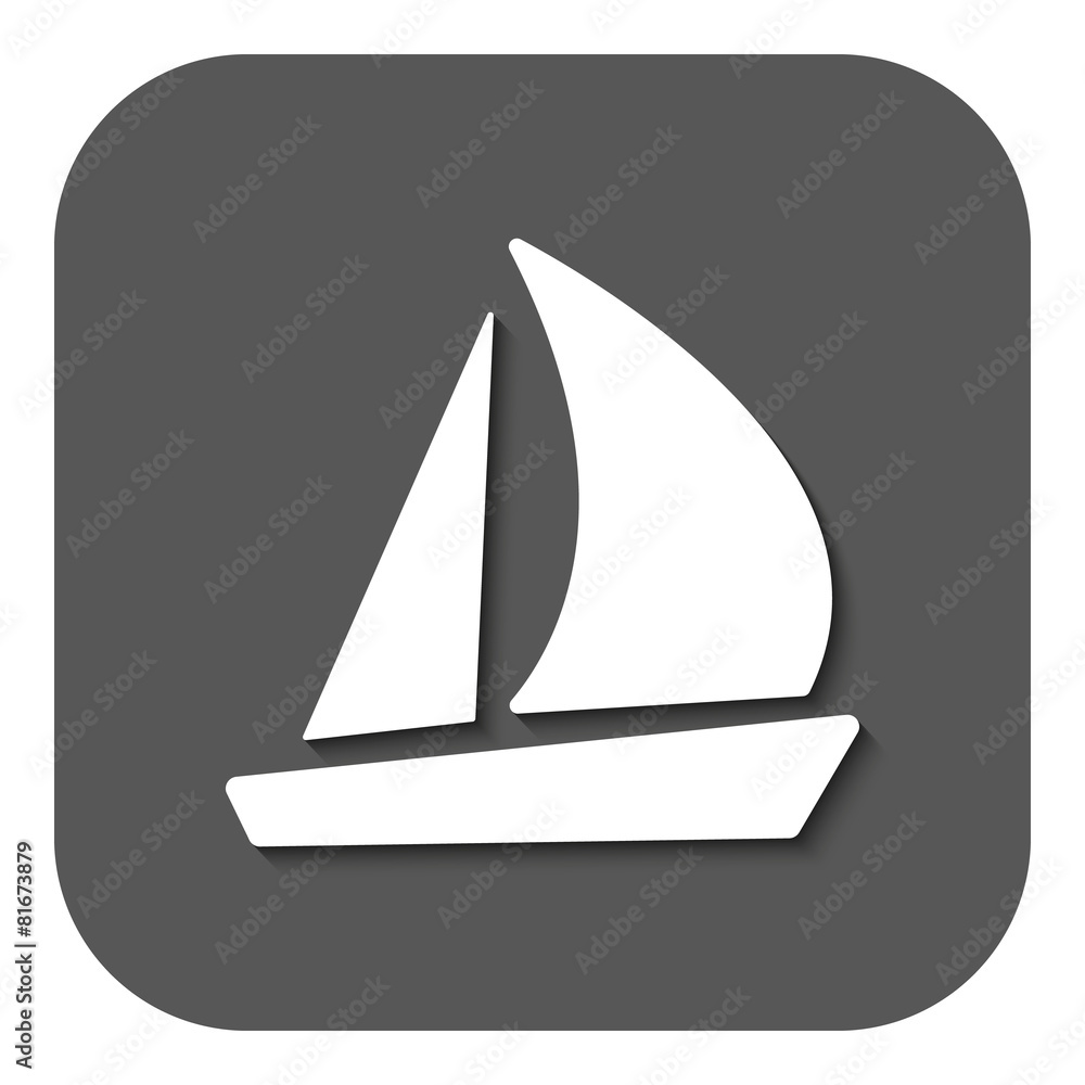 The sailboat icon. Sailing ship symbol. Flat The sailboat icon. Sailing ship symbol. Flat
