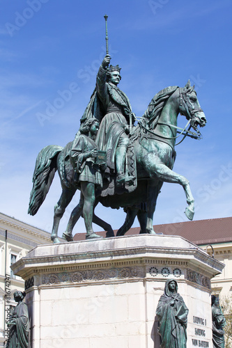 München Odeonsplatz - Reiterstatue König Ludwig I. von Bayern