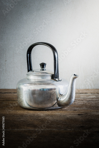 old aluminium kettle