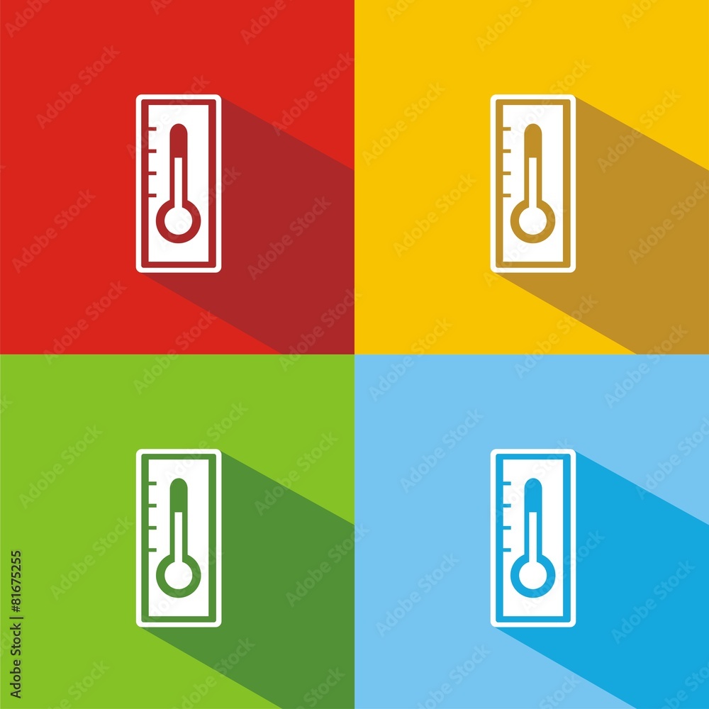 Iconos termómetro comp colores sombra Iconos termómetro comp colores sombra