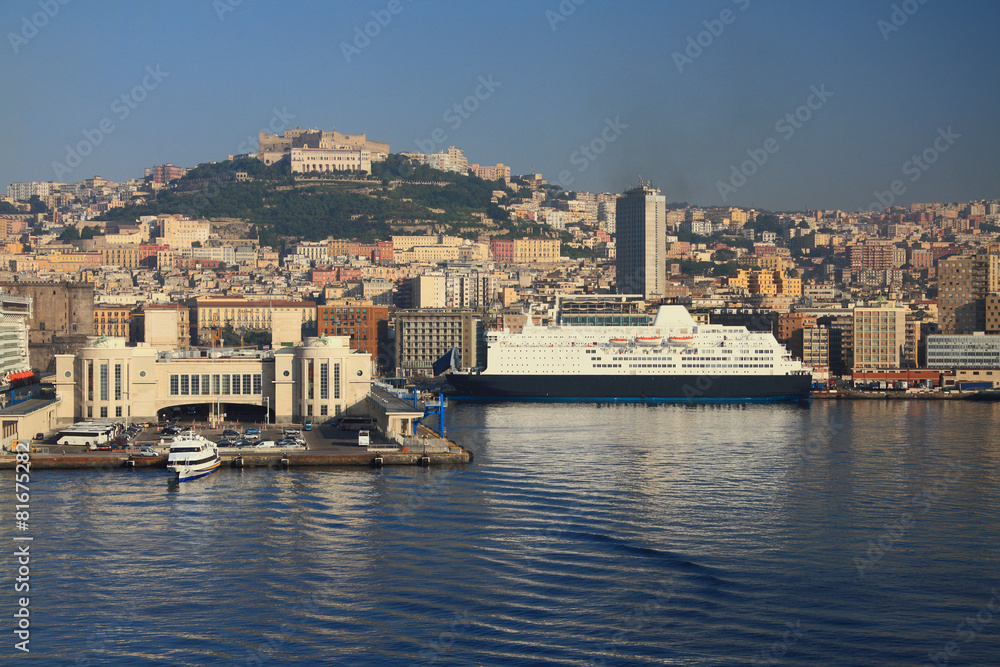 Cruise terminal, port and city. Naples, Italy