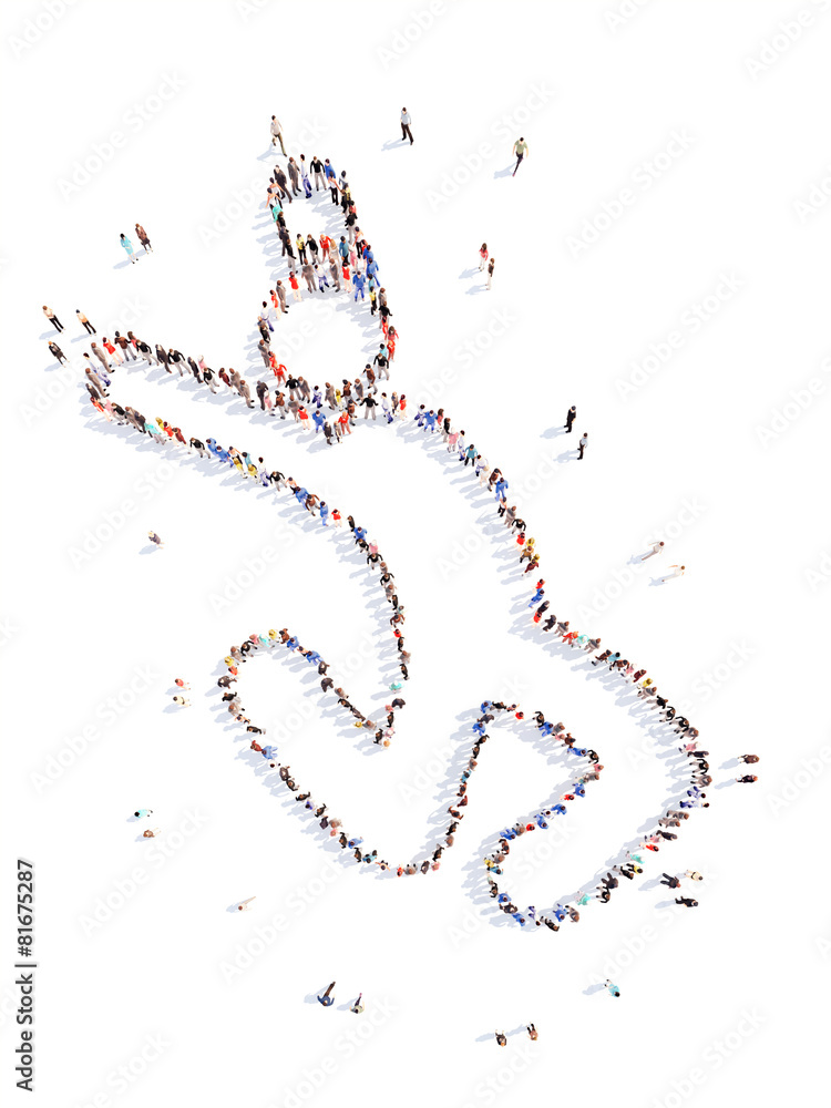 people in the form of a dancing man. people in the form of a dancing man.