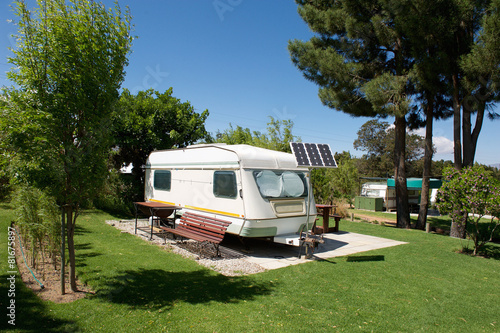 Caravan in campsite