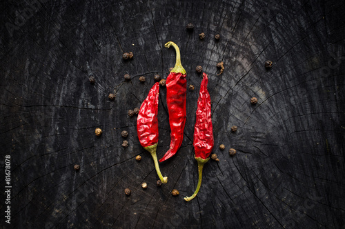 hot red pepper and black pepper