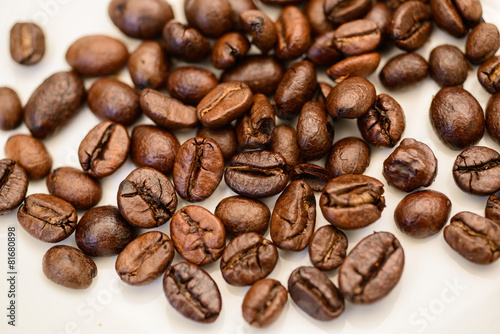 The coffee beans roasted to perfection.