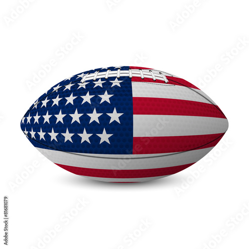 Football flag of USA isolated on white background.