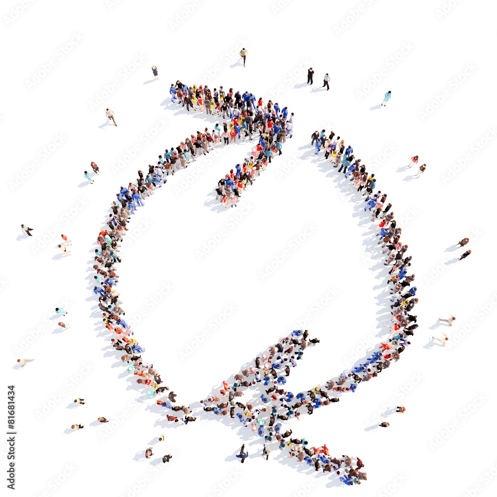 People in the form of arrows. People in the form of arrows.