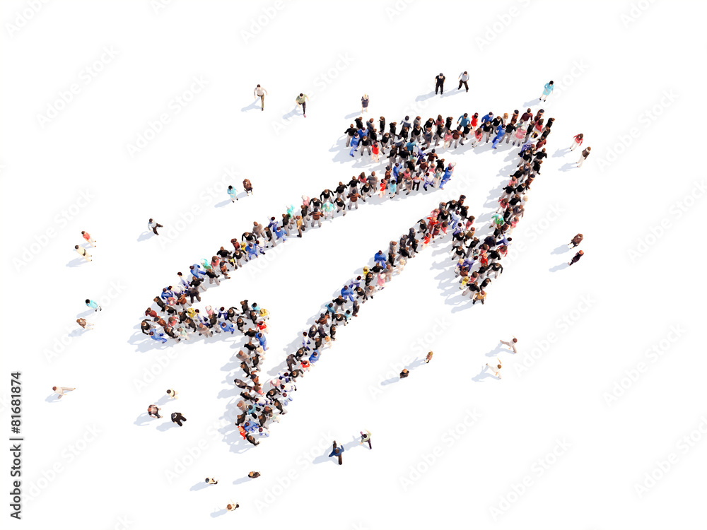 People in the form of arrows. People in the form of arrows.