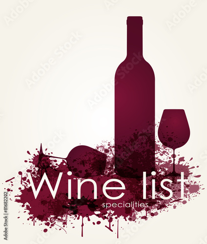 Wine list for menu - splash design