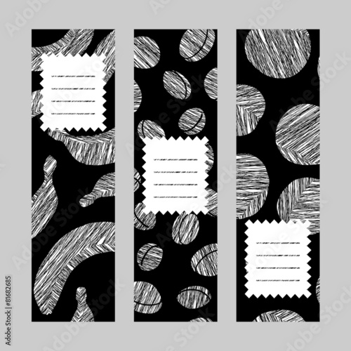 Set of Vertical Fruit Banners. Healthy lifestyle cards series. I