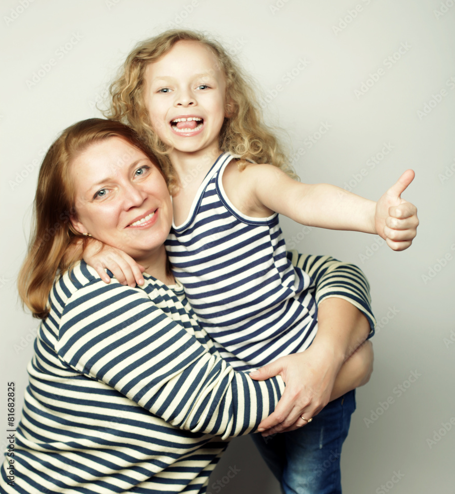 happy mother and little daughter happy mother and little daughter