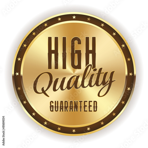 Gold high quality badge on white background