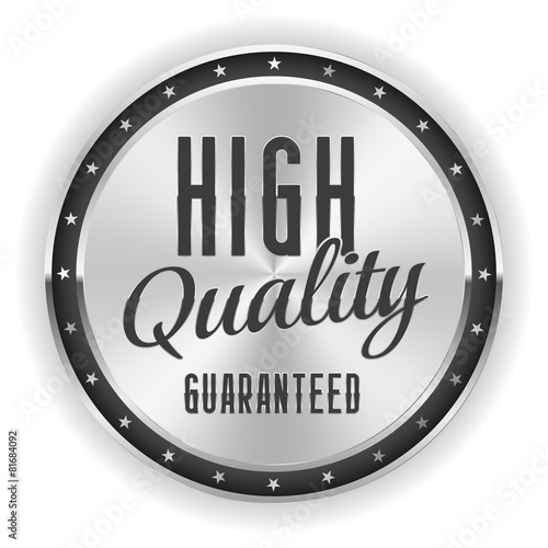 Silver high quality badge on white background